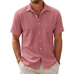 Men's Casual Camp-Collar Short-Sleeve Shirt