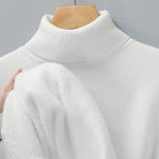 Men's Classic Knit Turtleneck Sweater with Ribbed Neck and Hem - Timeless Comfort