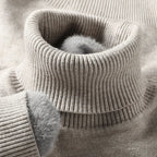 Men's Classic Knit Turtleneck Sweater with Ribbed Neck and Hem - Timeless Comfort