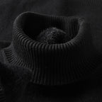 Men's Classic Knit Turtleneck Sweater with Ribbed Neck and Hem - Timeless Comfort