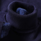Men's Classic Knit Turtleneck Sweater with Ribbed Neck and Hem - Timeless Comfort