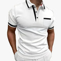 Essential Men's Knit Polo Shirt with Button-Front Placket and Chest Pocket