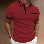 Essential Men's Knit Polo Shirt with Button-Front Placket and Chest Pocket