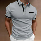 Essential Men's Knit Polo Shirt with Button-Front Placket and Chest Pocket