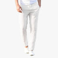 Breathable Men's Linen Pants with Drawstring Waist and Tapered Leg