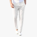 Breathable Men's Linen Pants with Drawstring Waist and Tapered Leg