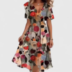 Floral V-Neck Midi Dress – Effortless Everyday Elegance
