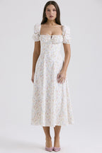 Arvelle Pleated Strapless Midi Gowns for Wedding Guests