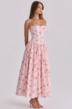 Arvelle Pleated Strapless Midi Gowns for Wedding Guests