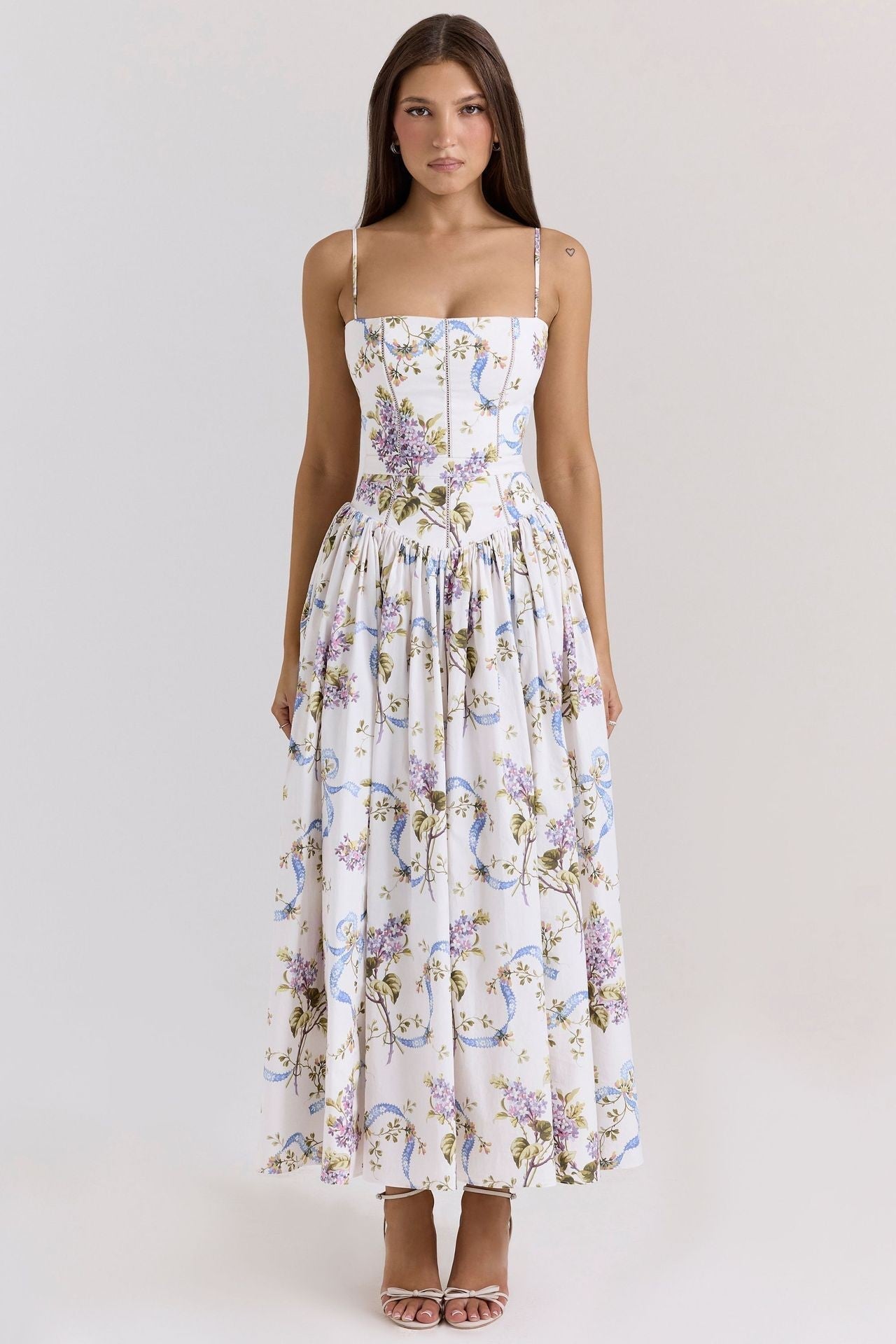Arvelle Pleated Strapless Midi Gowns for Wedding Guests