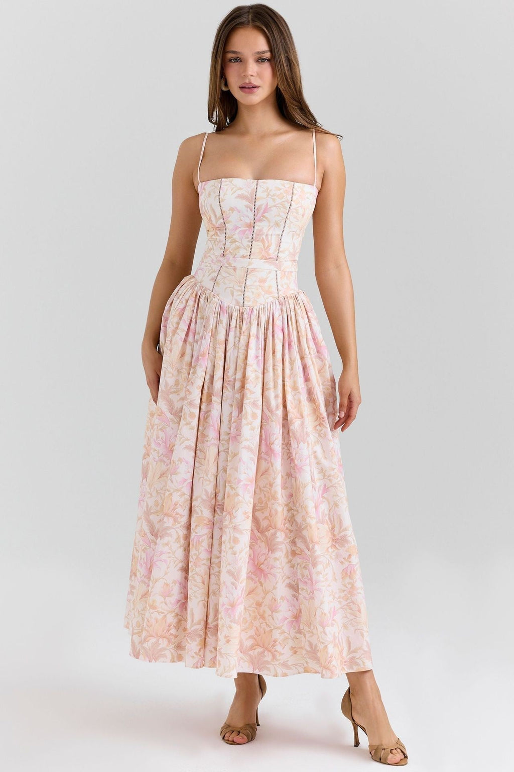 Arvelle Pleated Strapless Midi Gowns for Wedding Guests
