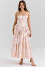 Arvelle Pleated Strapless Midi Gowns for Wedding Guests