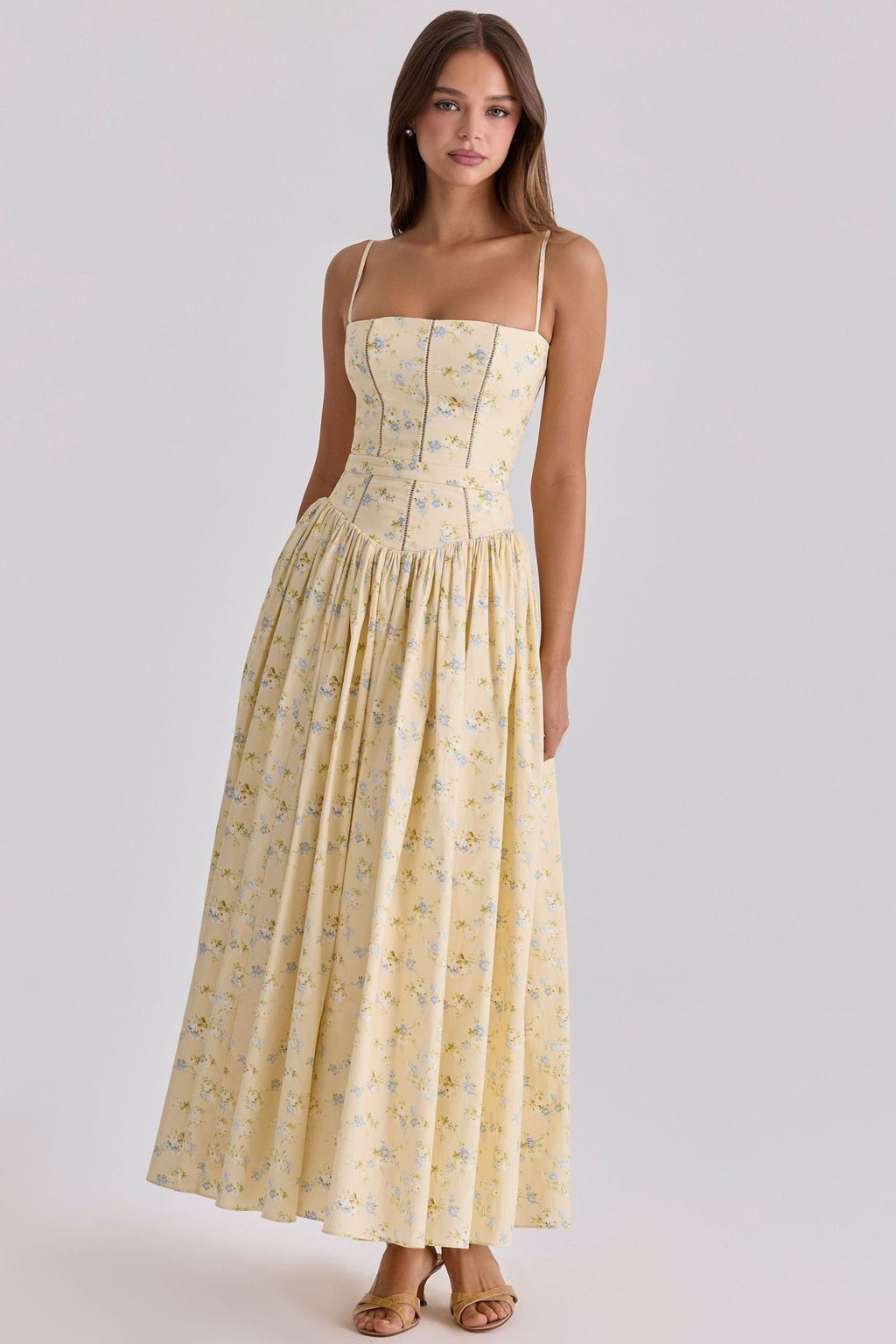 Arvelle Pleated Strapless Midi Gowns for Wedding Guests