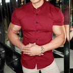 Muscle Fit Short Sleeve Shirt Featuring Smart Contrast Detailing