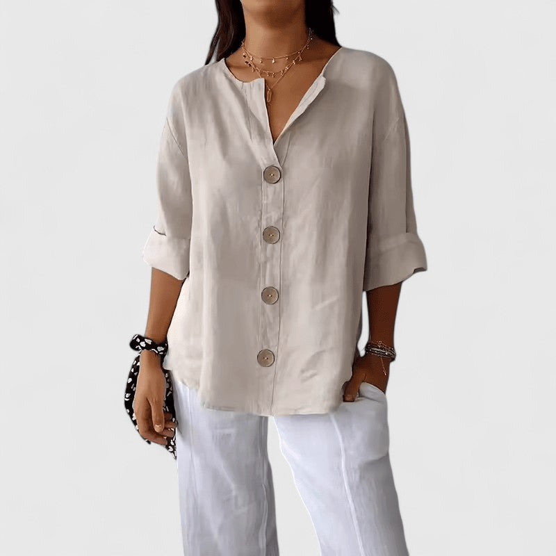 Olivia | Effortless Relaxed V-Neck Blouse
