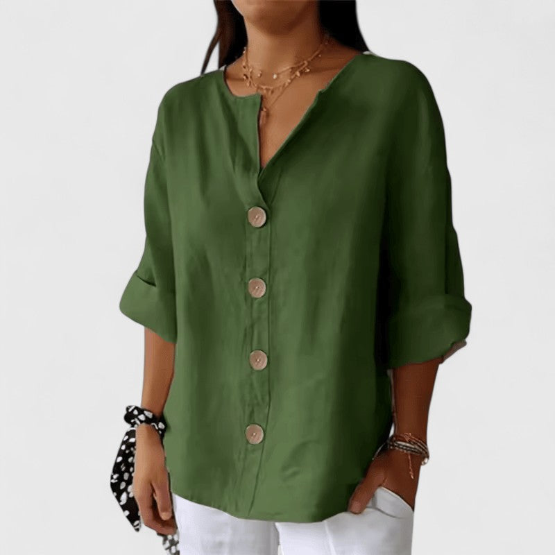 Olivia | Effortless Relaxed V-Neck Blouse