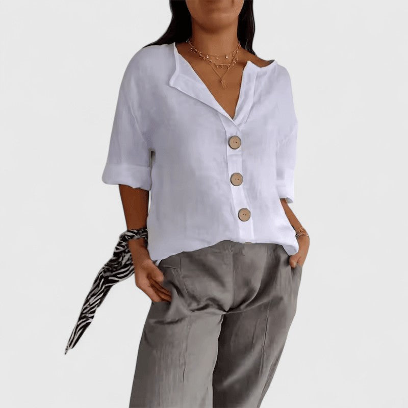 Olivia | Effortless Relaxed V-Neck Blouse