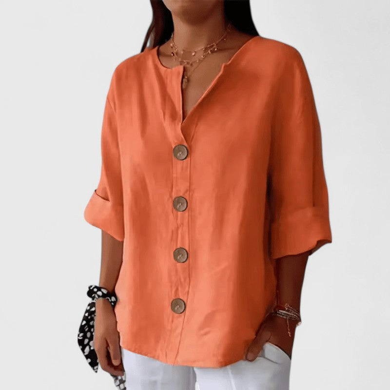 Olivia | Effortless Relaxed V-Neck Blouse