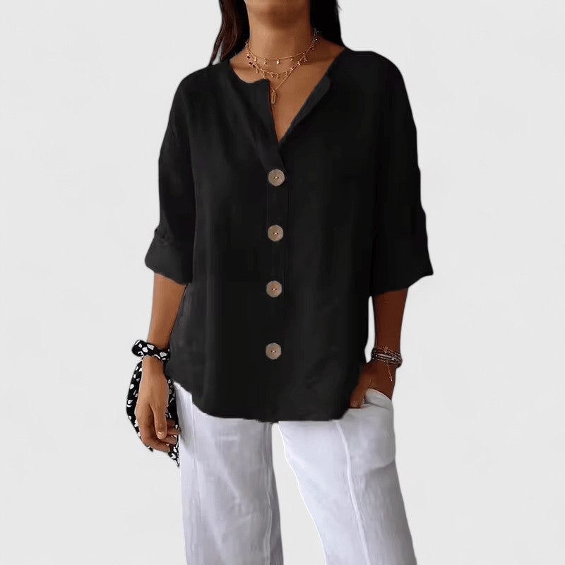 Olivia | Effortless Relaxed V-Neck Blouse