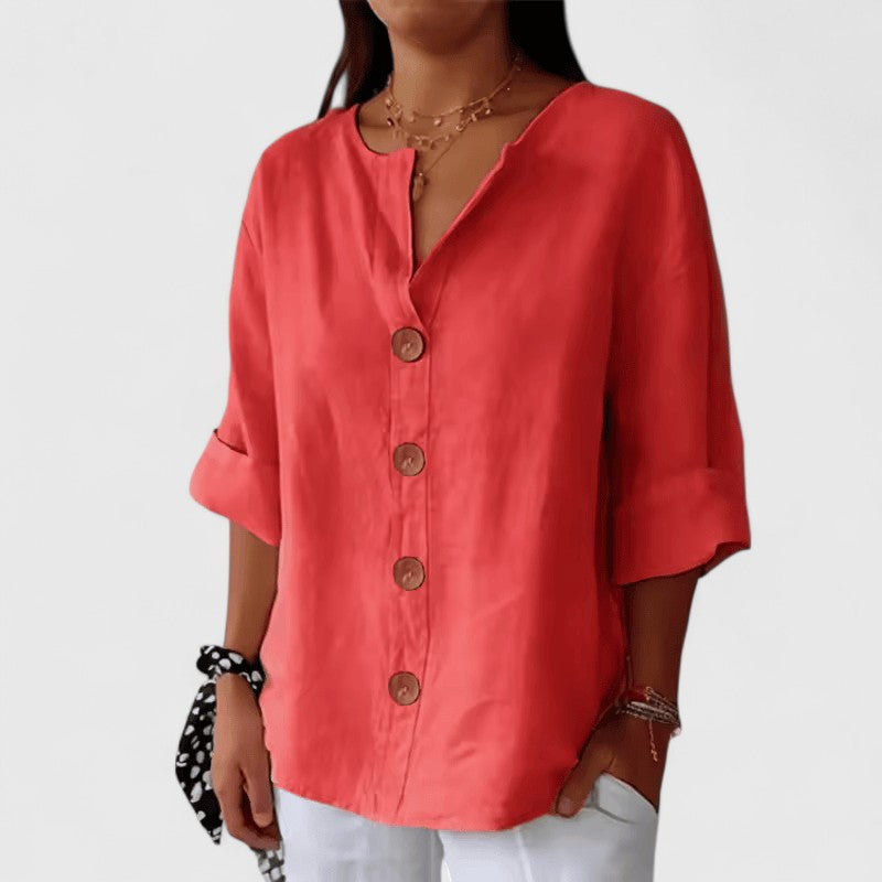 Olivia | Effortless Relaxed V-Neck Blouse