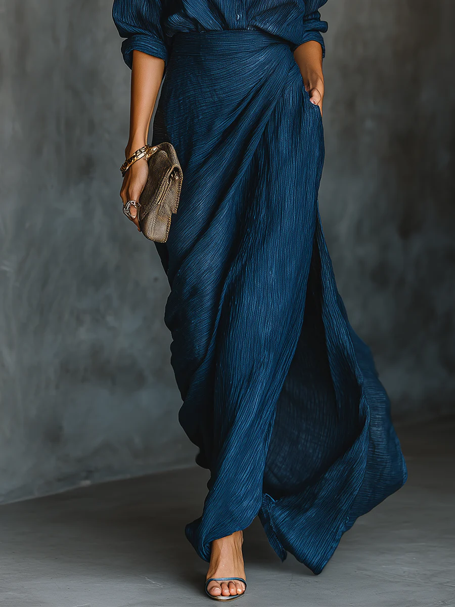 Pandora | Sophisticated Draped Two-Piece Set for Effortless Elegance
