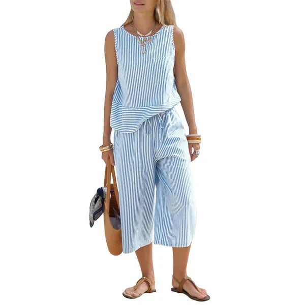Brisa - Striped Cotton Set for Women, Lightweight and Stylish