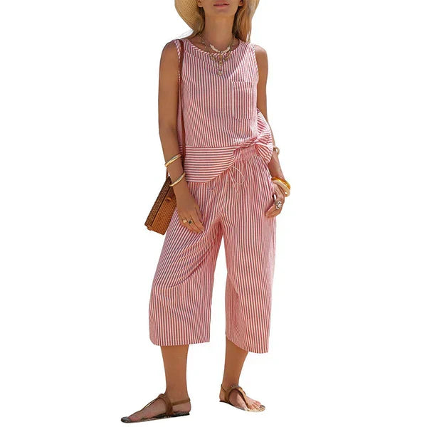 Brisa - Striped Cotton Set for Women, Lightweight and Stylish