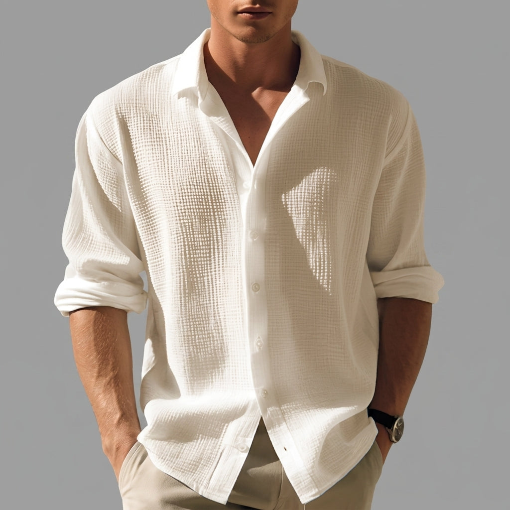 Textured Linen Shirt – Sophisticated, Breathable Layer for Summer