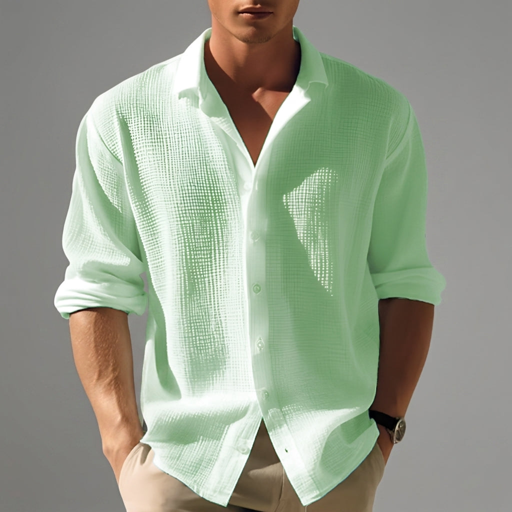 Textured Linen Shirt – Sophisticated, Breathable Layer for Summer