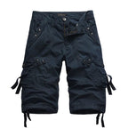 Rugged Utility Cargo Shorts with Belt and Flap Pockets